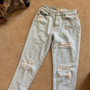 Pacsun light wash distressed mom jeans